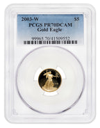 2003-W 1/10 oz Proof Gold Eagle $5 PCGS PR70