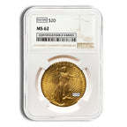$20 Gold Saint-Gaudens Double Eagle - NGC MS62