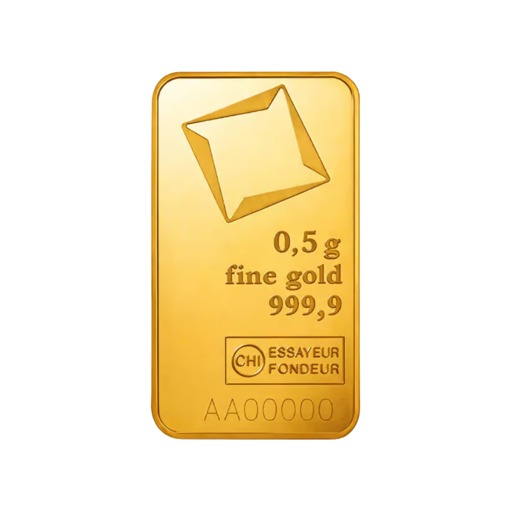 1/2 gram Gold Bar - Valcambi (Carded)