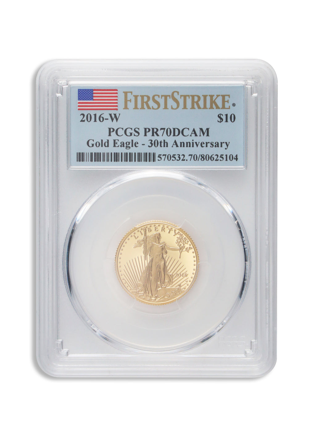 2016-W 1/4 oz Proof Gold Eagle $10 PCGS PR70 FS