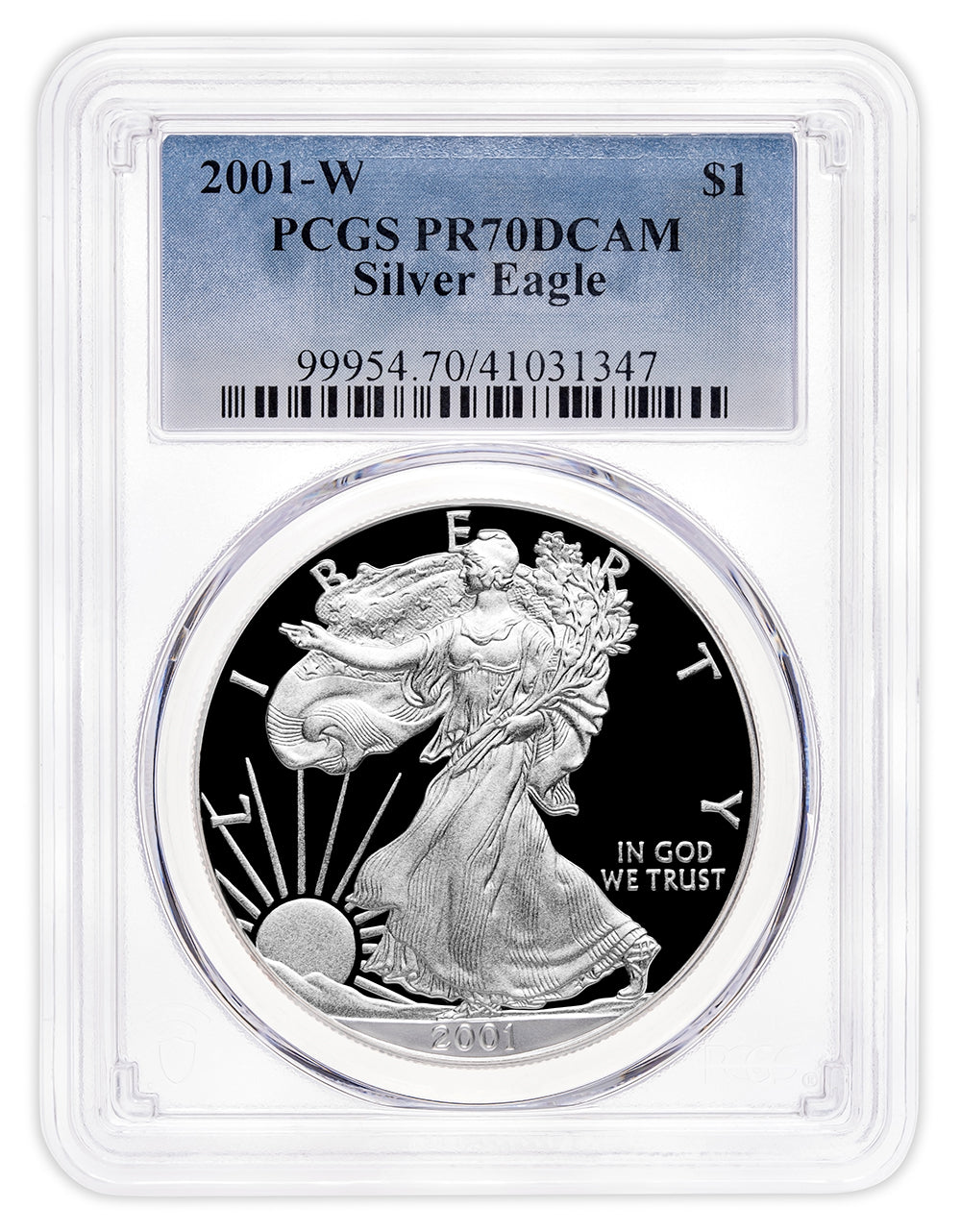 2001-W Proof Silver Eagle PCGS PR70