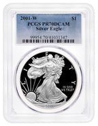 2001-W Proof Silver Eagle PCGS PR70