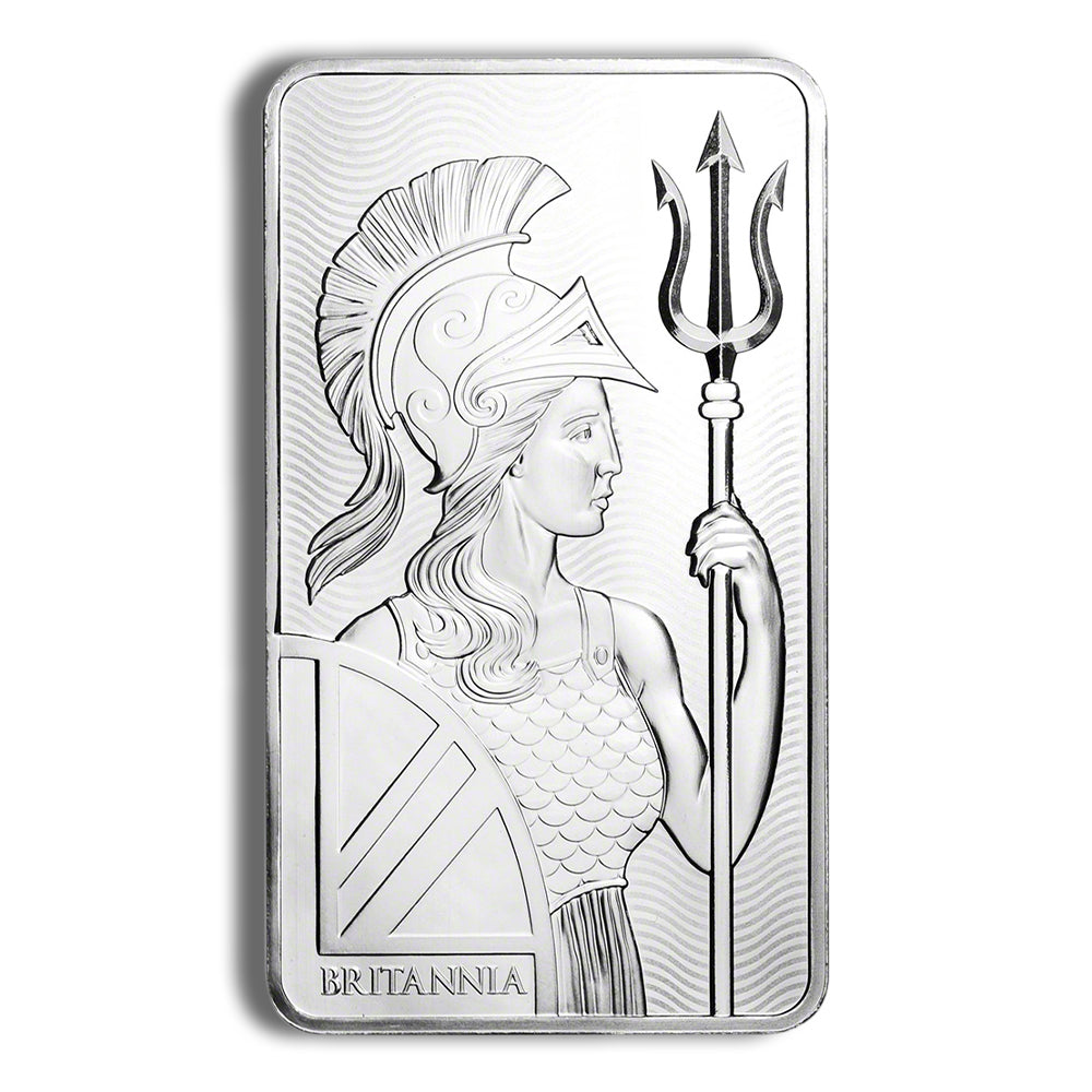 10 oz Silver Bar - Britannia & Liberty