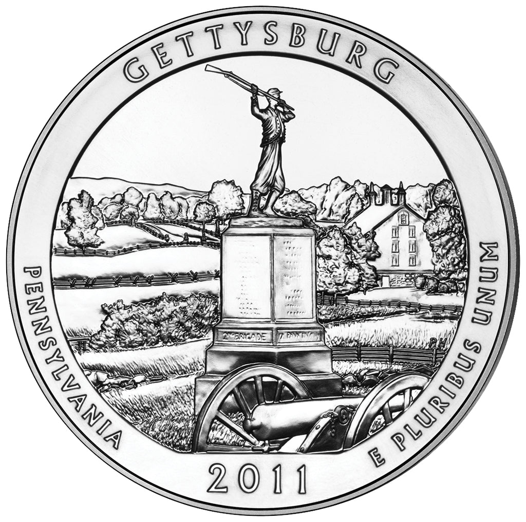 2011 5 oz ATB Gettysburg Silver Coin - BU