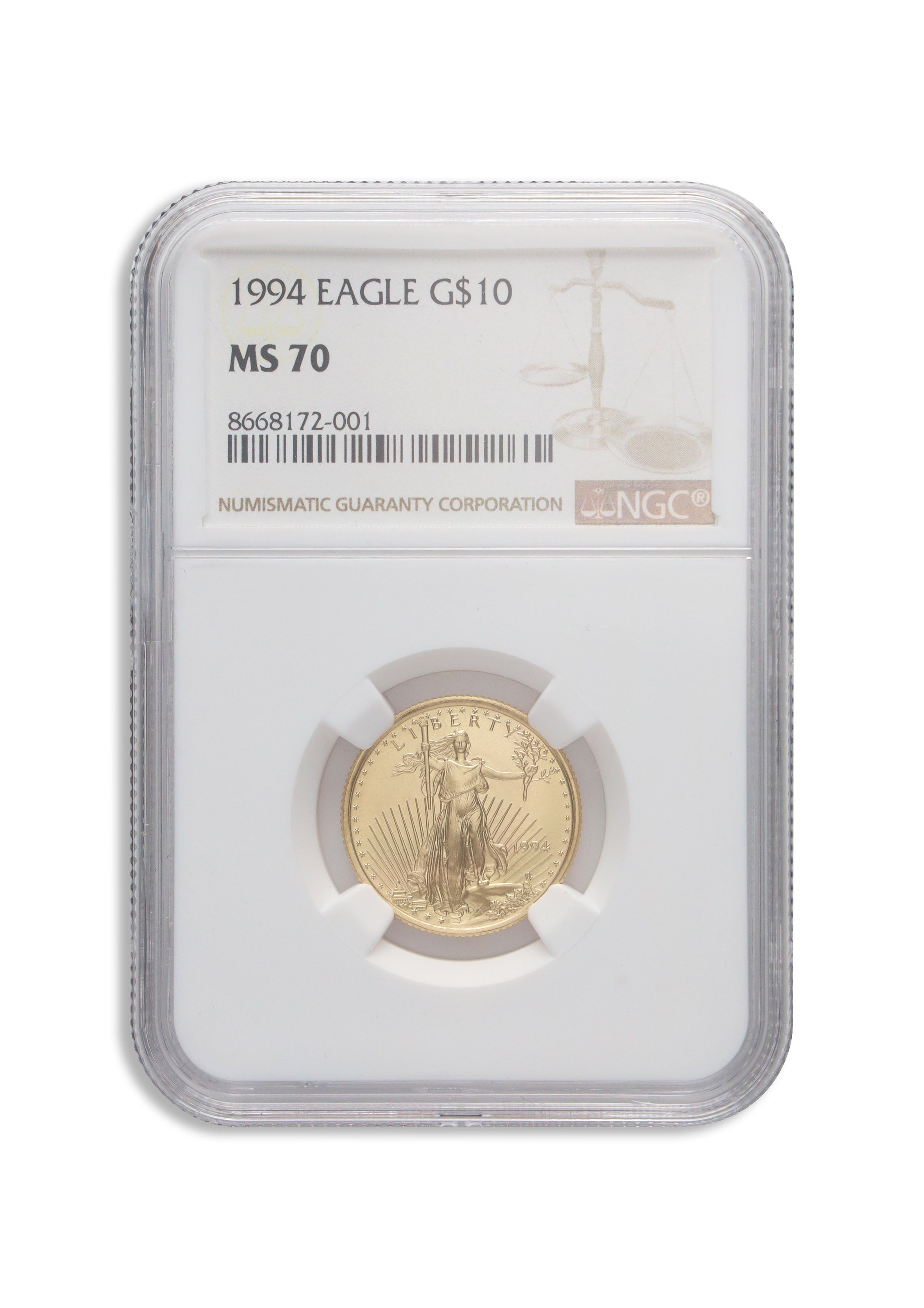 1994 1/4 oz Gold Eagle $10 NGC MS70