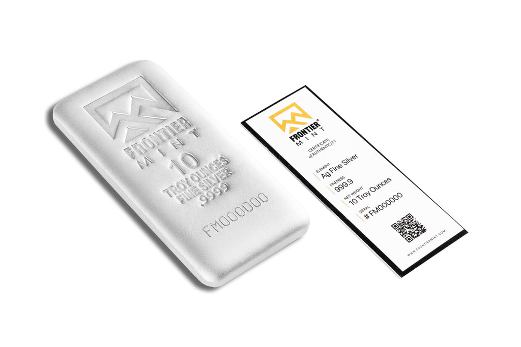 10 oz Silver Bar - Frontier Mint (Frosted)