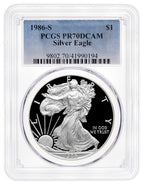 1986-S Proof Silver Eagle PCGS PR70