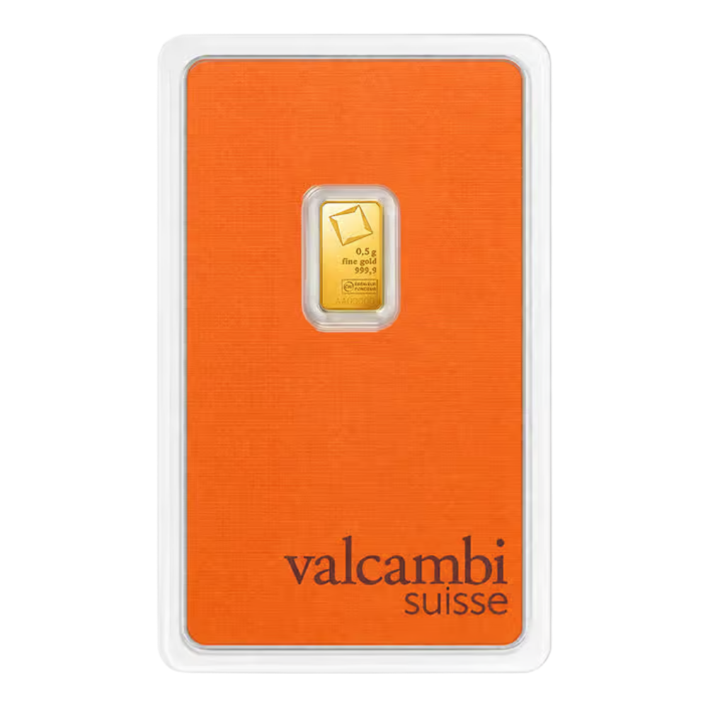 1/2 gram Gold Bar - Valcambi (Carded)
