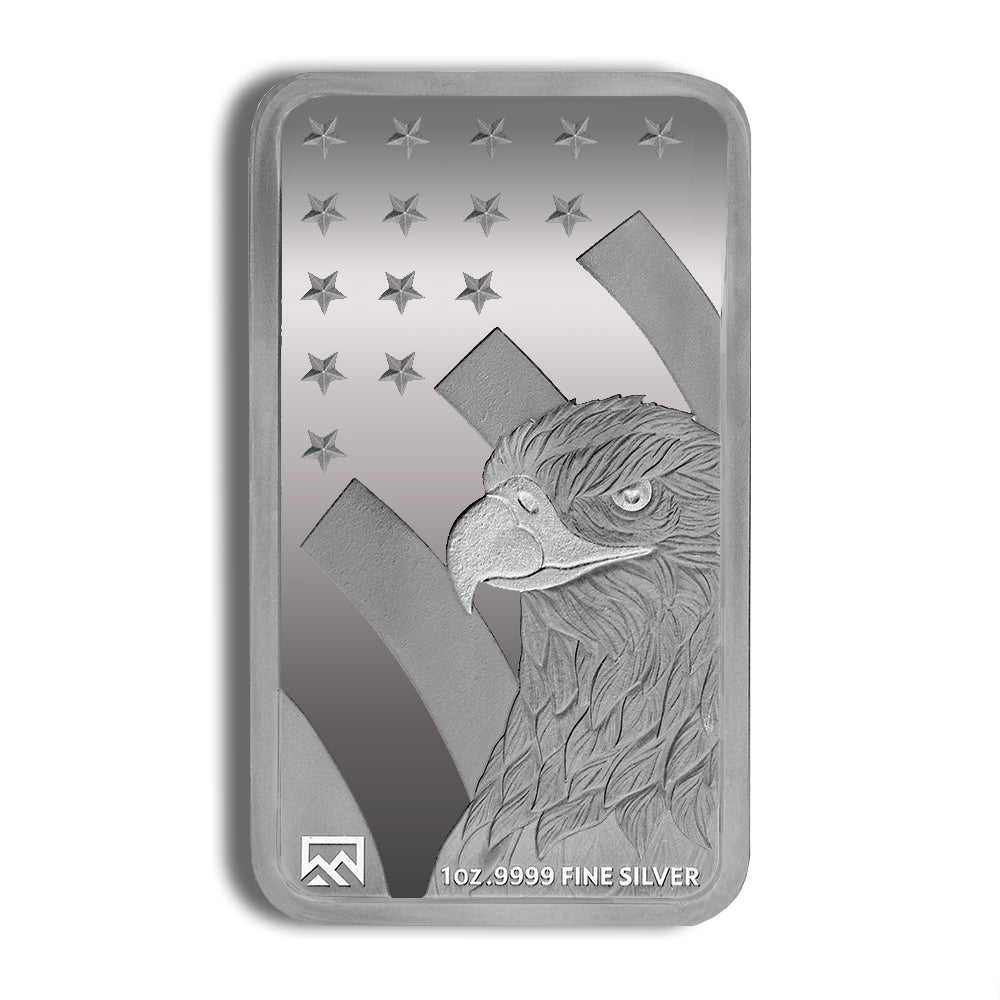 1 oz Silver Bar - American Flag Design.999
