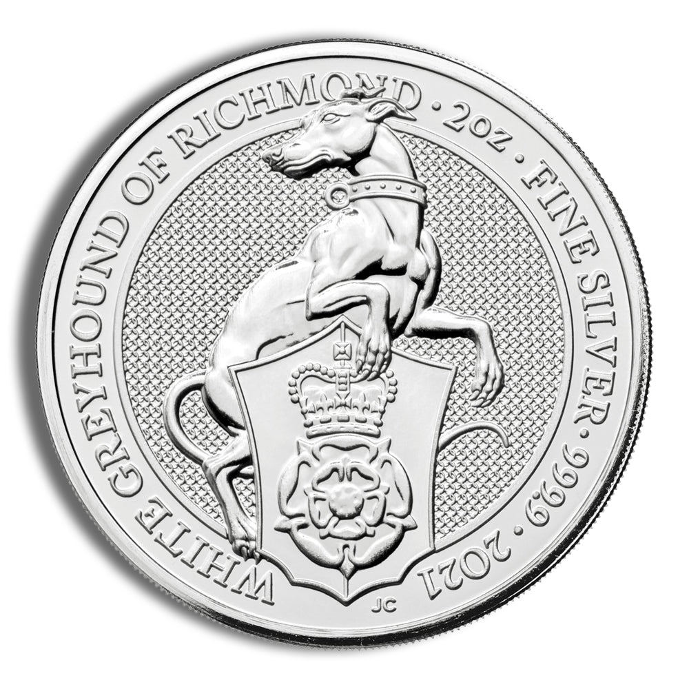 2021 2 oz Silver Great Britain Queen's Beasts - Greyhound