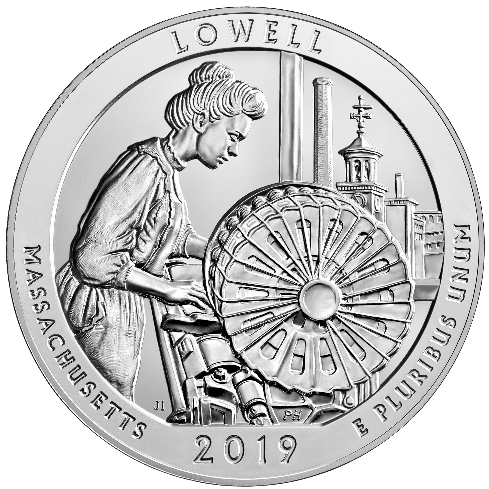 2019 5 oz ATB Lowell Silver Coin - BU