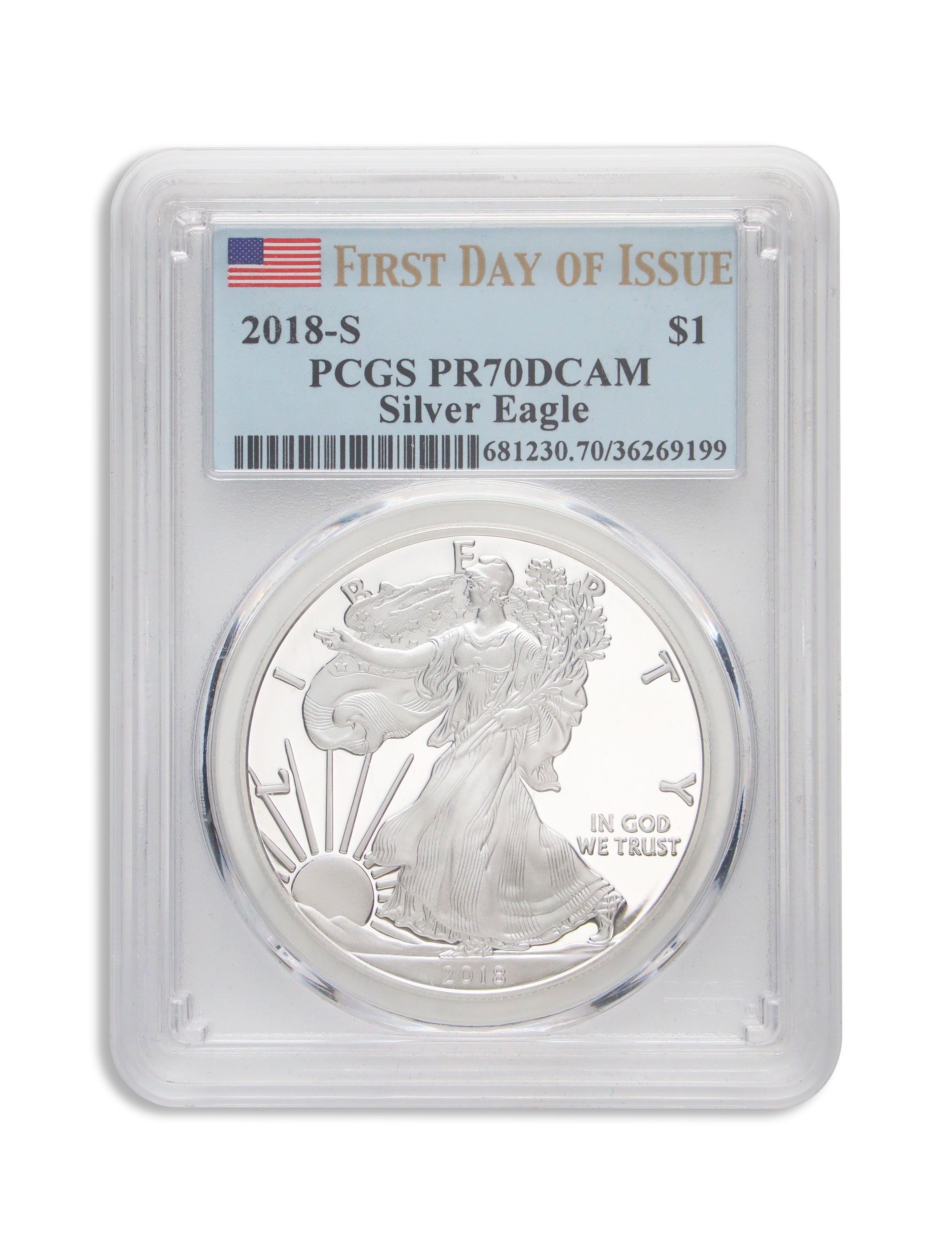 2018-S Proof Silver Eagle PCGS PR70 First Strike