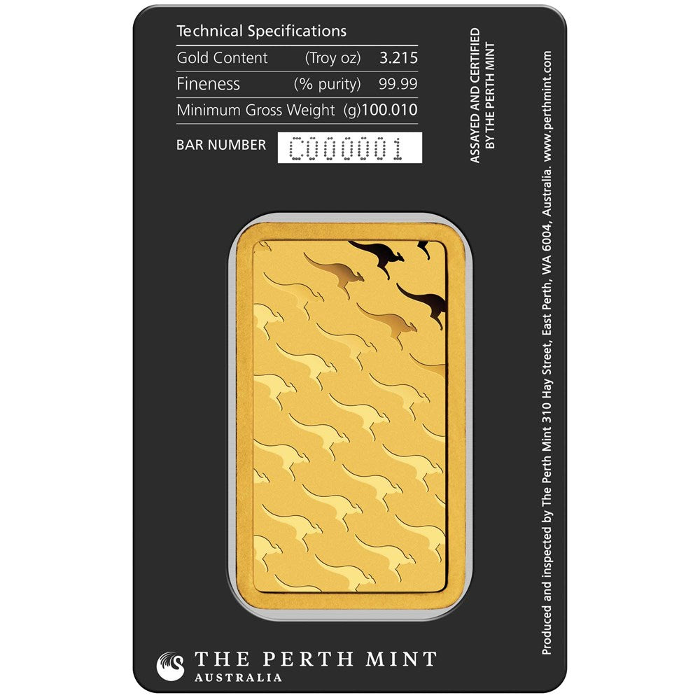 100 gram Gold Bar - Perth Mint (Carded)