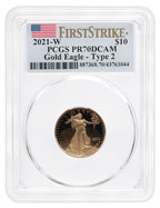 2021-W 1/4 oz Proof Gold Eagle $10 PCGS PR70 FS - Type 2