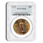 $20 Gold Saint-Gaudens Double Eagle - PCGS MS62