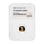 2002-W 1/10 oz Proof Gold Eagle $5 NGC PF70