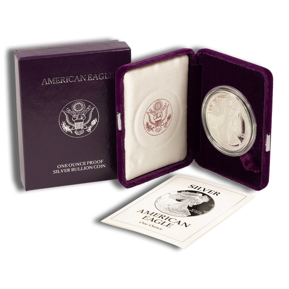 1993-P Proof Silver Eagle with Box & COA