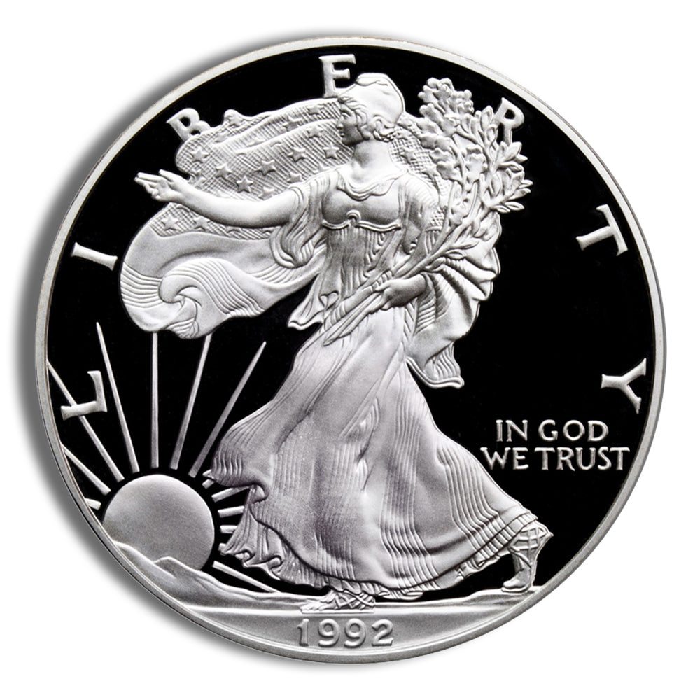 1992-S Proof Silver Eagle with Box & COA