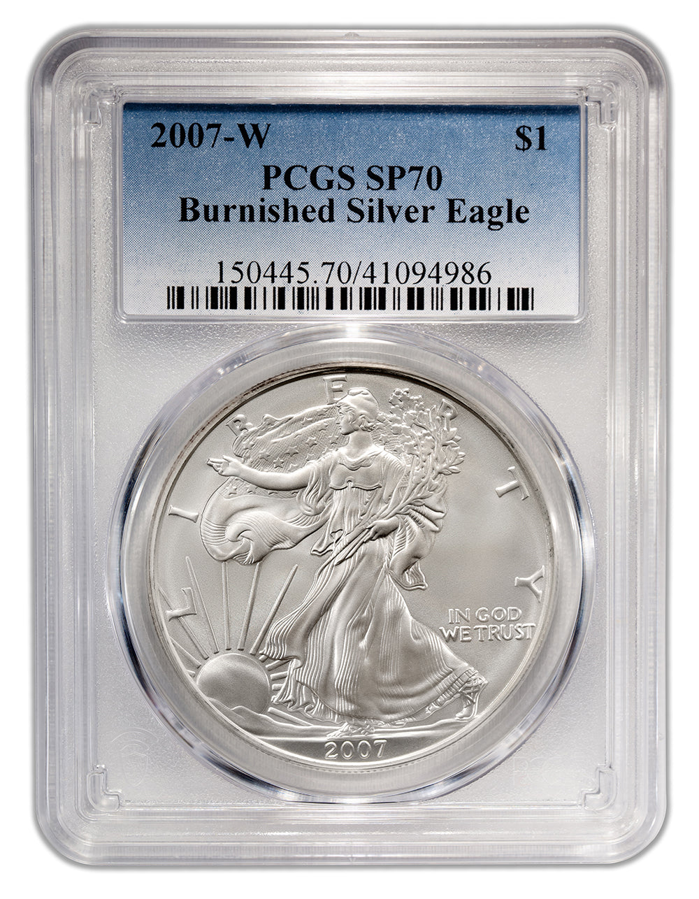 2007-W Burnished Silver Eagle PCGS SP70