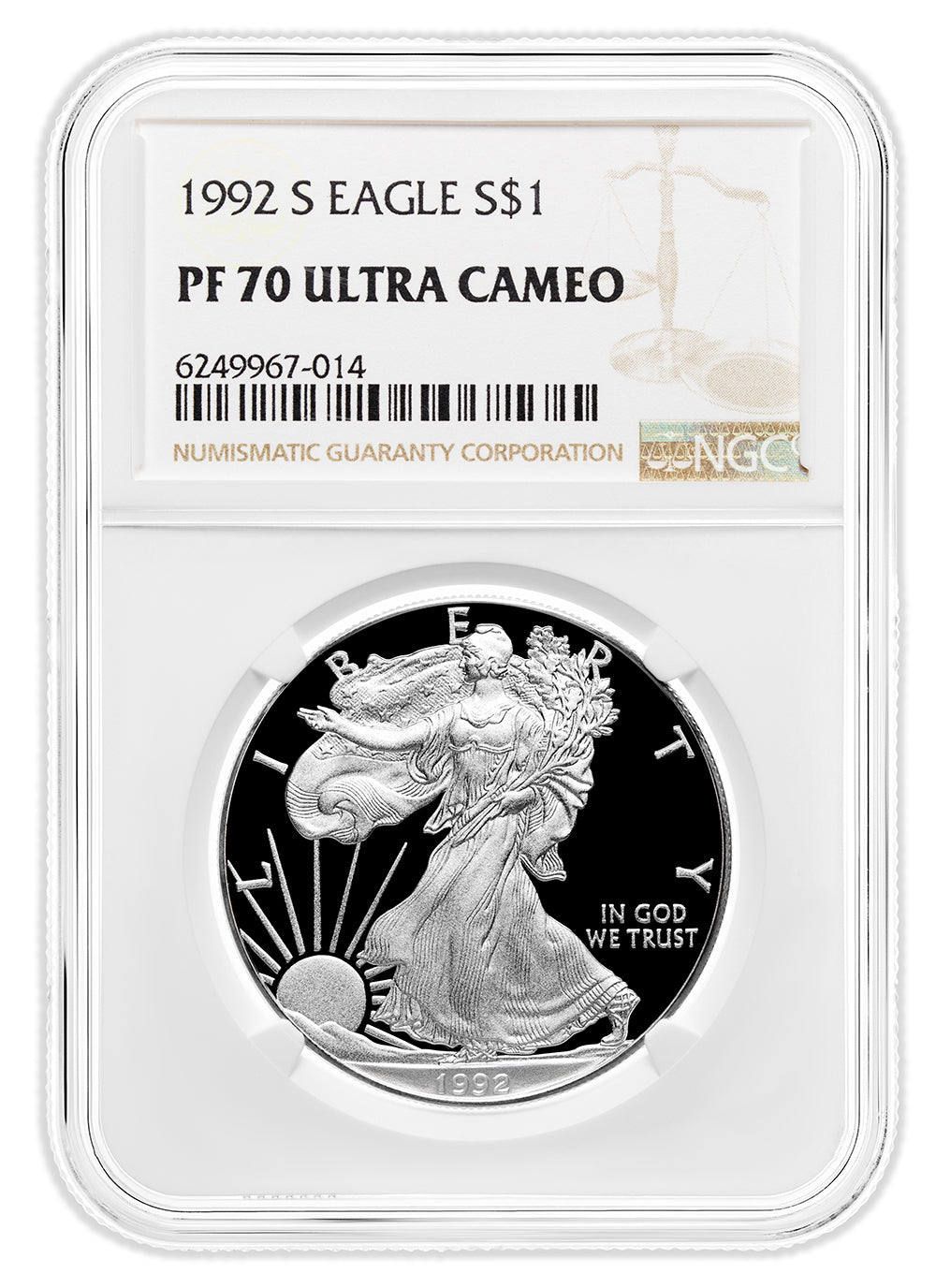 1992-S Proof Silver Eagle NGC PF70