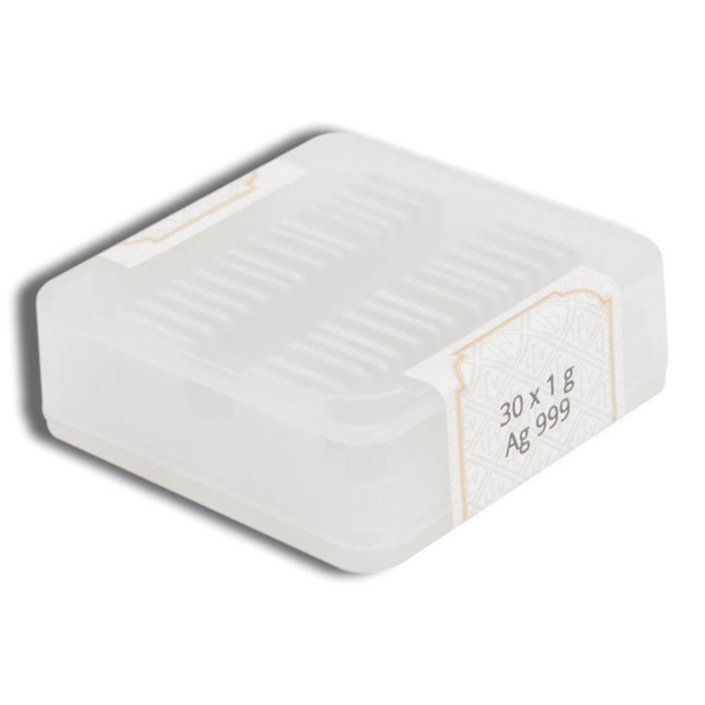 30 x 1 gram Silver Geiger Bar Box