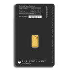 1 gram Gold Bar - Perth Mint (Carded)