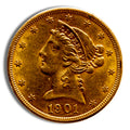 $5 Gold Liberty Half Eagle - AU