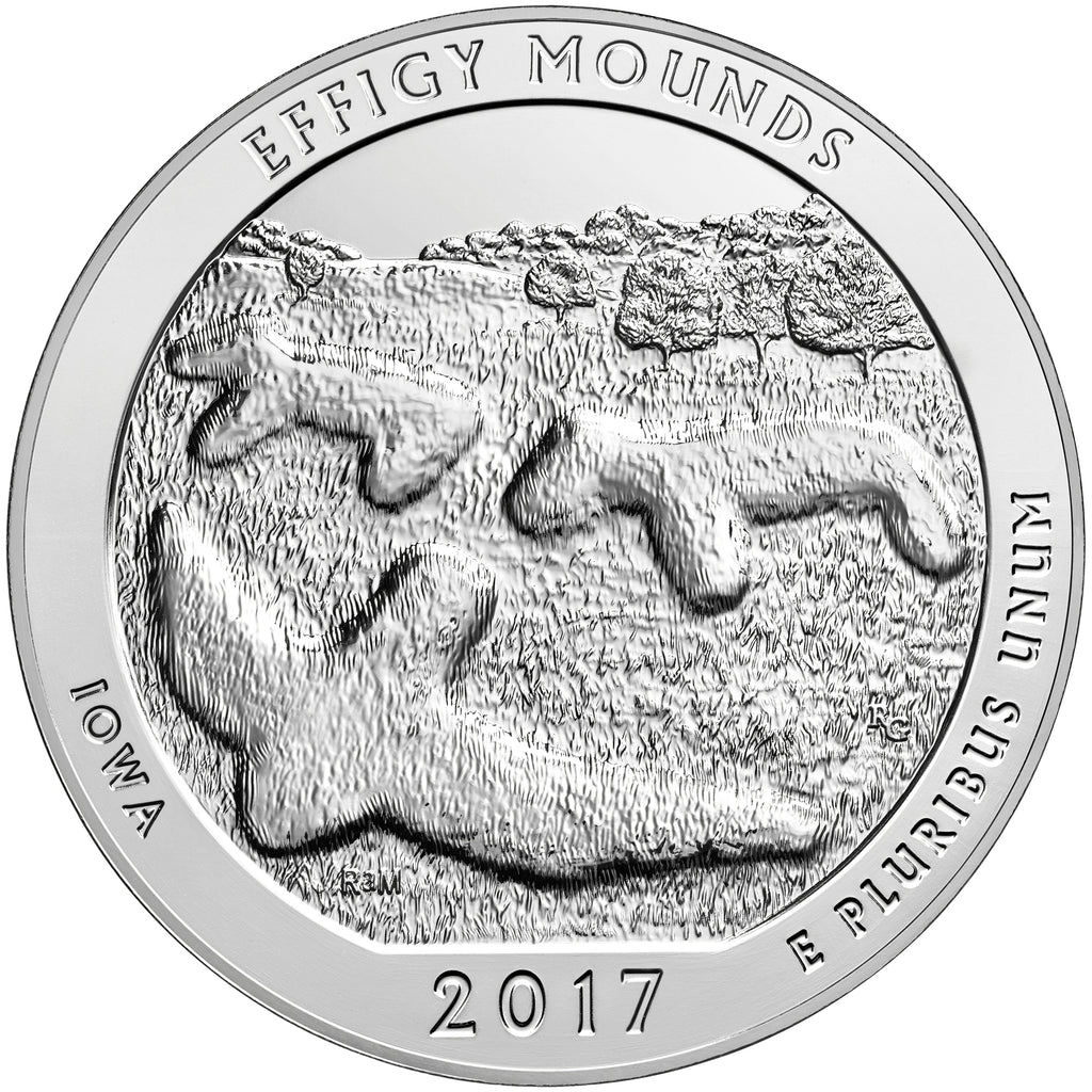 2017 5 oz ATB Effigy Mounds Silver Coin - BU