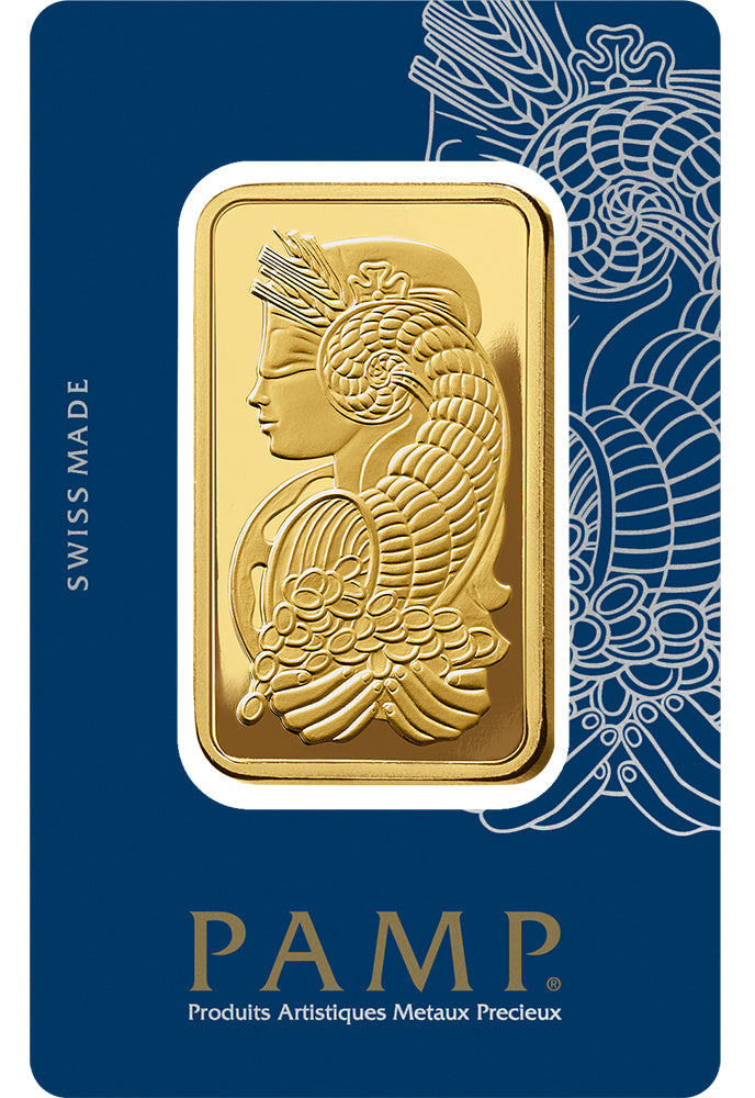 100 gram Gold Bar - PAMP Fortuna (Carded)