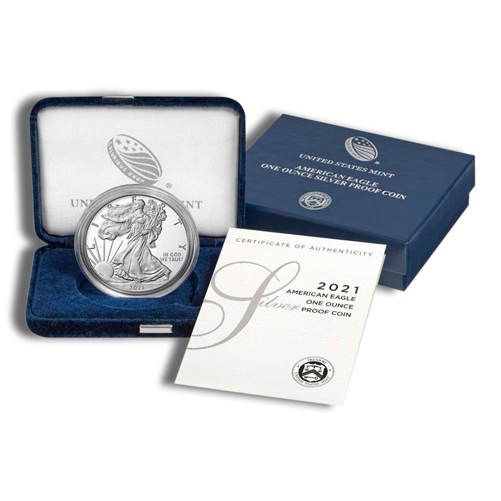 2021-W Proof Silver Eagle with Box & COA - Type 1