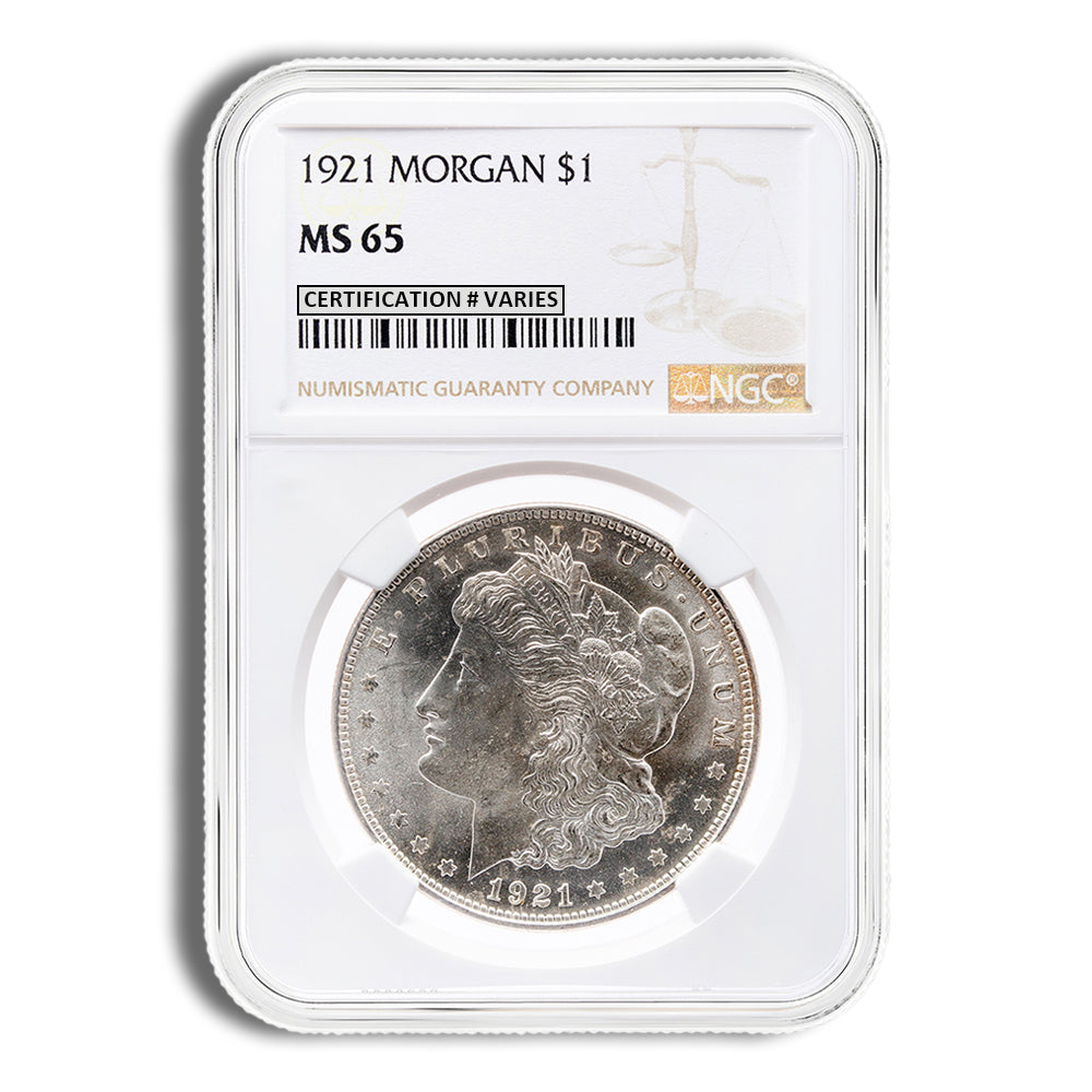 1921 Morgan Dollar - NGC MS65