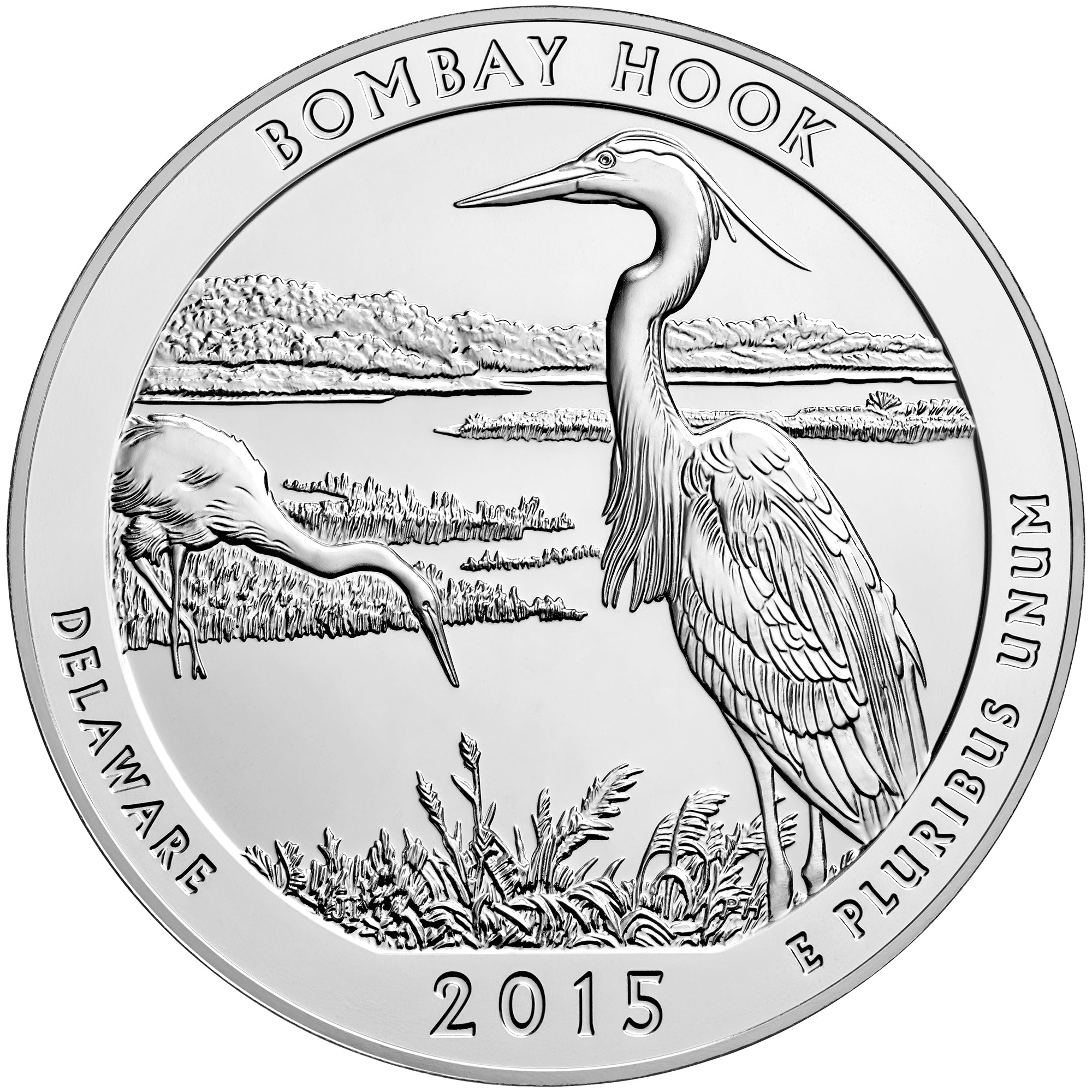 2015 5 oz ATB Bombay Hook Silver Coin - BU