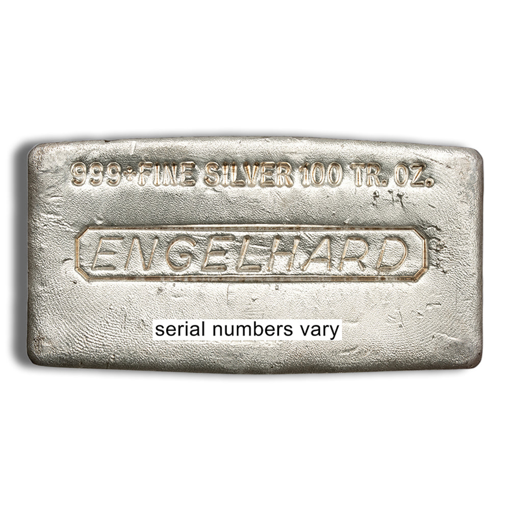 100 oz Silver Bar - Engelhard (Poured/Extruded)