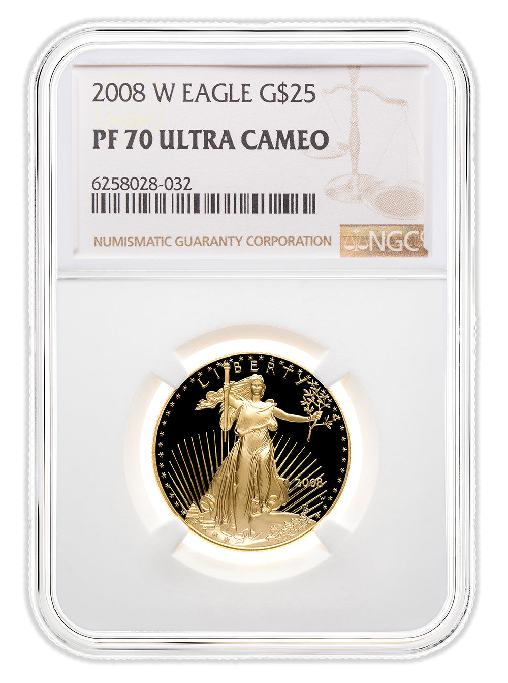 2008-W 1/2 oz Proof Gold Eagle $25 NGC PF70