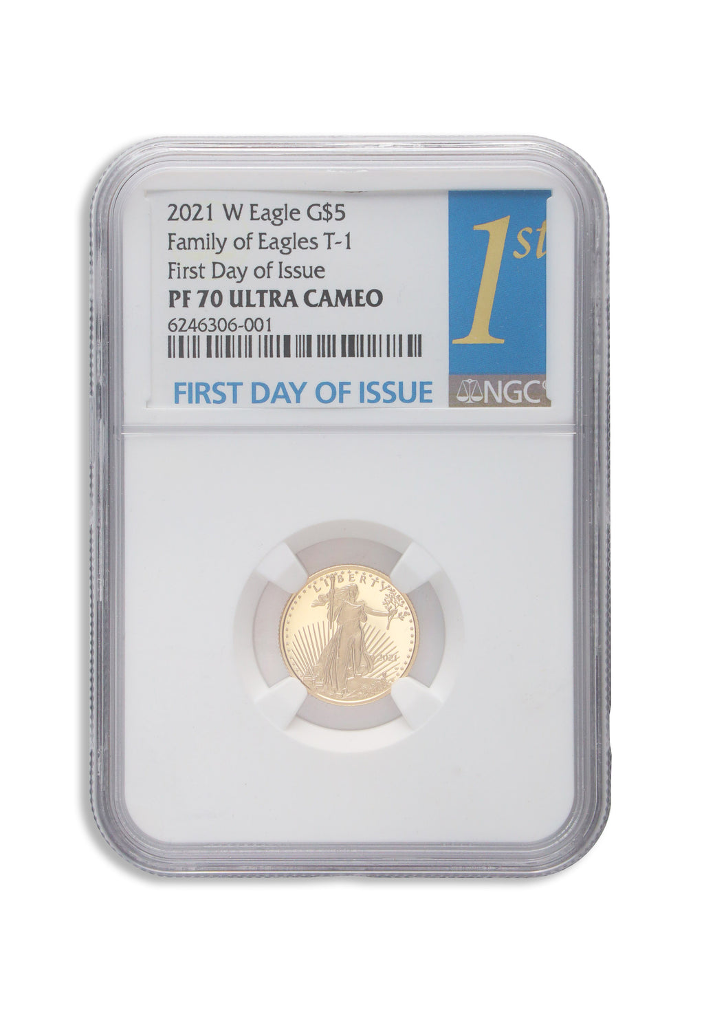 2021-W 1/10 oz Proof Gold Eagle $5 NGC PF70 ER - Type 1