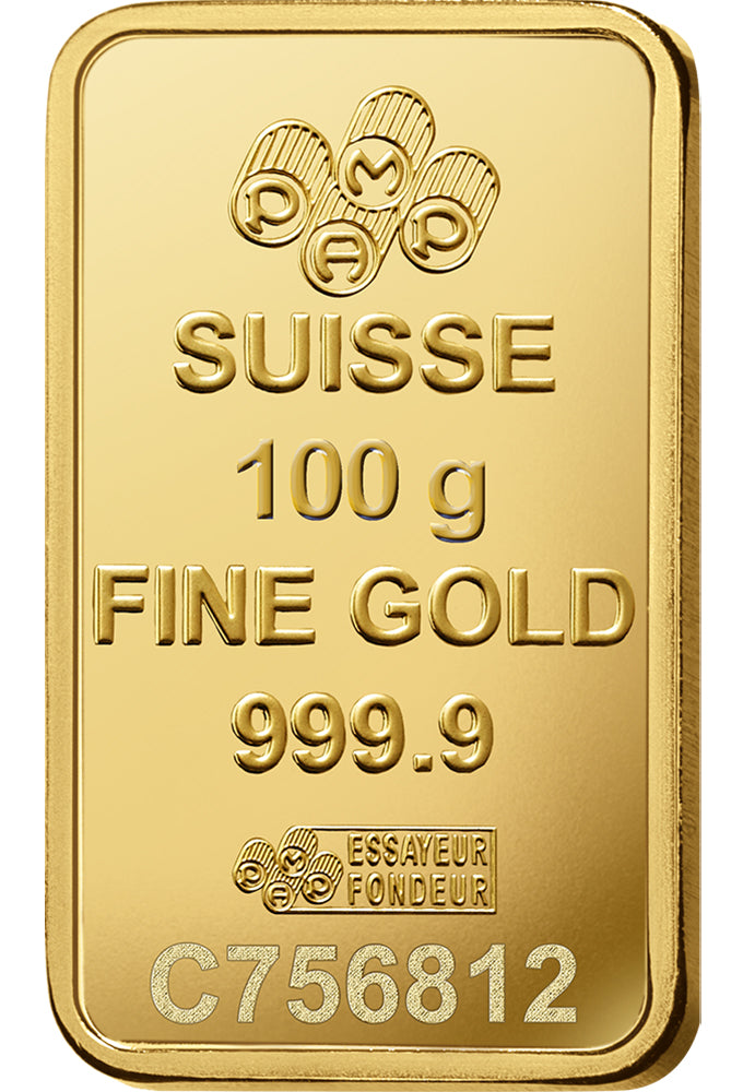 100 gram Gold Bar - PAMP Fortuna (Carded)