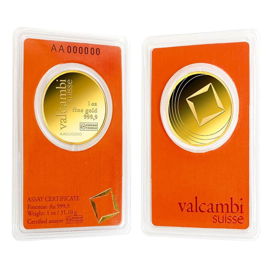 1 oz Gold Round - Valcambi (Carded)