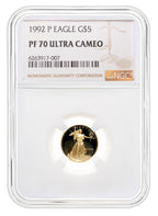 1992-P 1/10 oz Proof Gold Eagle $5 NGC PF70