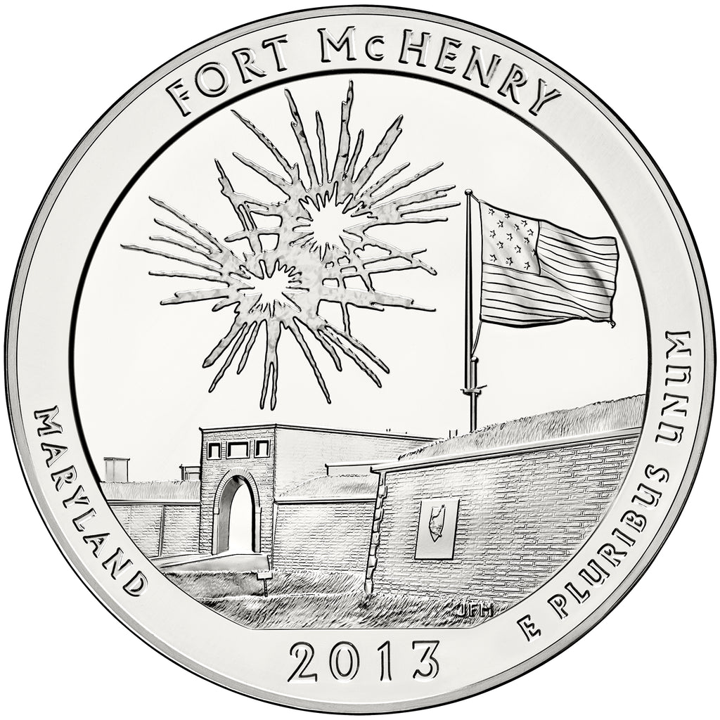 2013 5 oz ATB Fort McHenry Silver Coin - BU