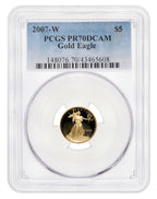 2007-W 1/10 oz Proof Gold Eagle $5 PCGS PR70