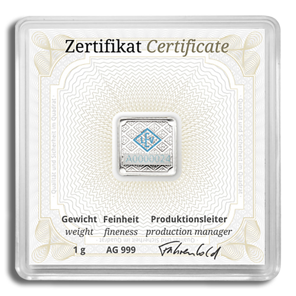 1 gram Silver Bar - Geiger (In Assay)