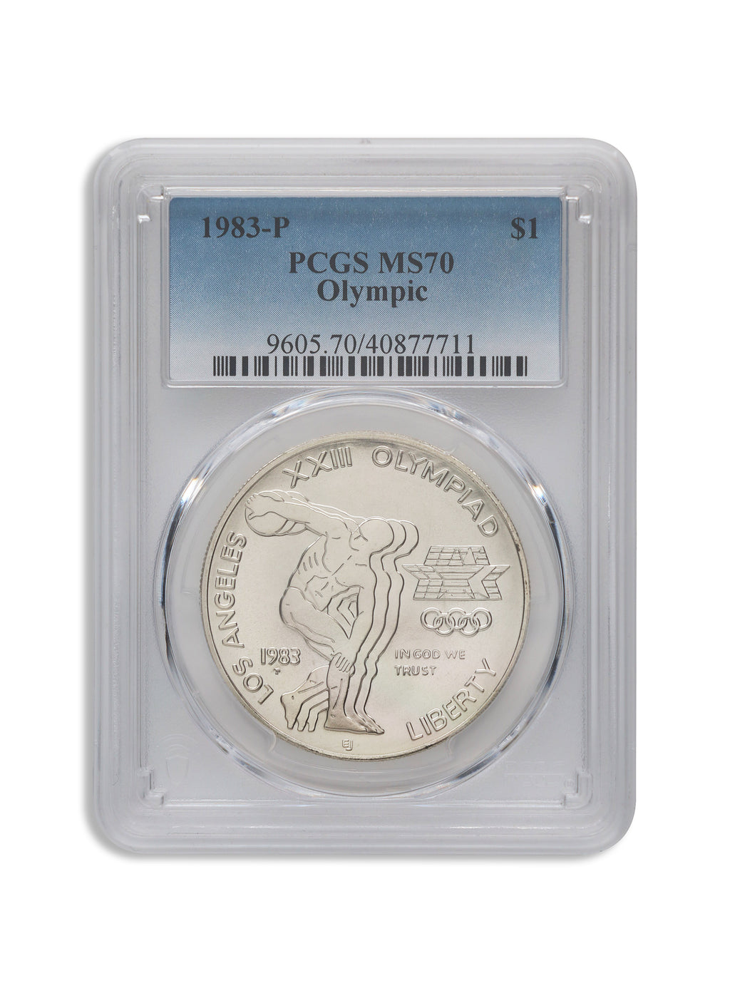 1983-P $1 LA Olympic Silver Commem - PCGS MS70