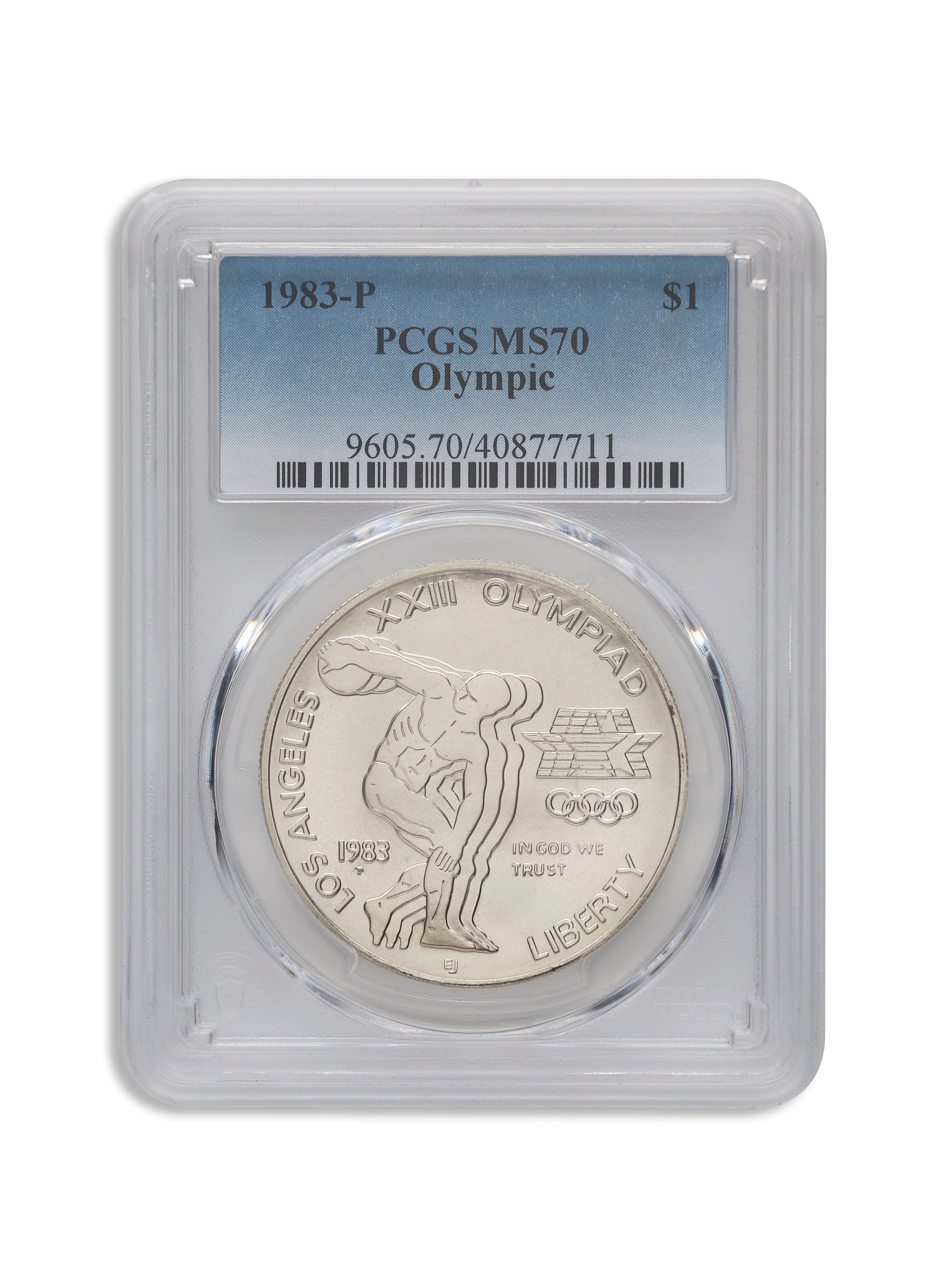 1983-P $1 LA Olympic Silver Commem - PCGS MS70