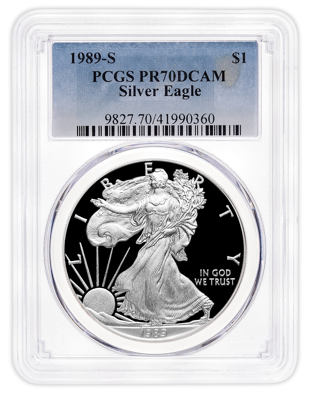 1989-S Proof Silver Eagle PCGS PR70