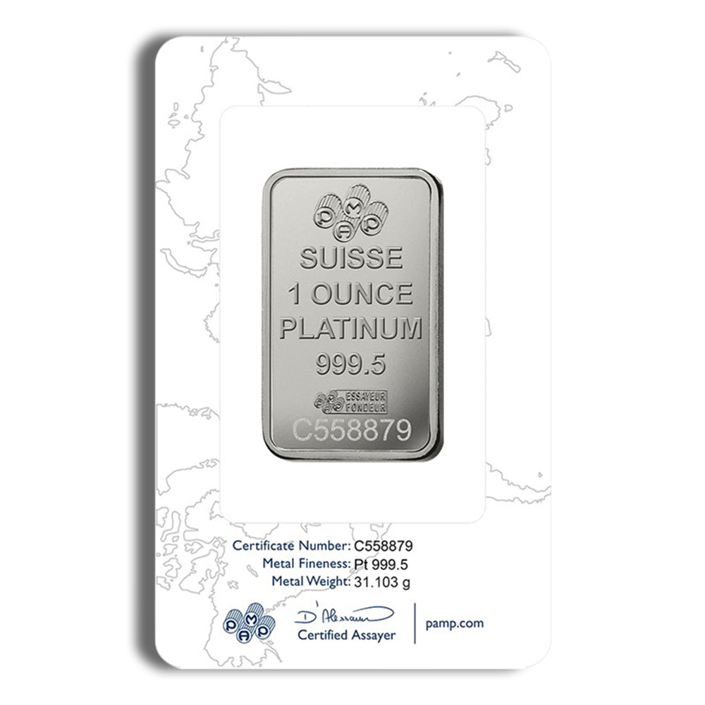 1 oz Platinum Bar - PAMP Fortuna (Carded)