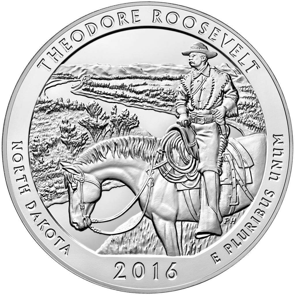 2016 5 oz ATB Theodore Roosevelt Silver Coin - BU