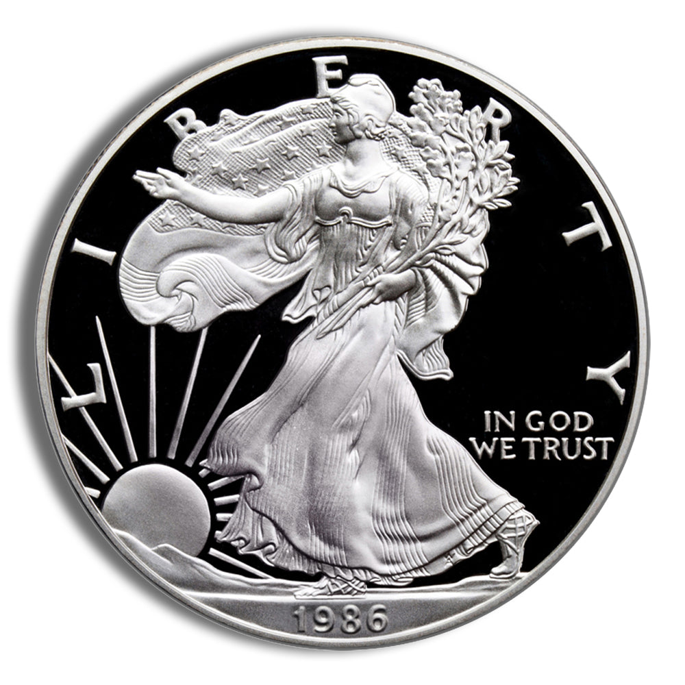 1986-S Proof Silver Eagle with Box & COA