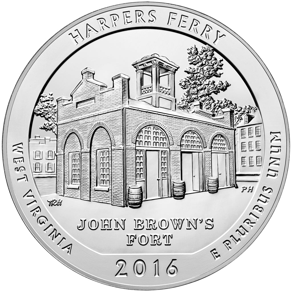 2016 5 oz ATB Harpers Ferry Silver Coin - BU