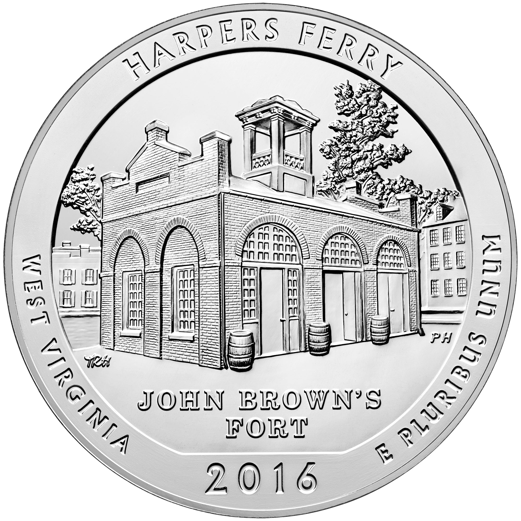 2016 5 oz ATB Harpers Ferry Silver Coin - BU