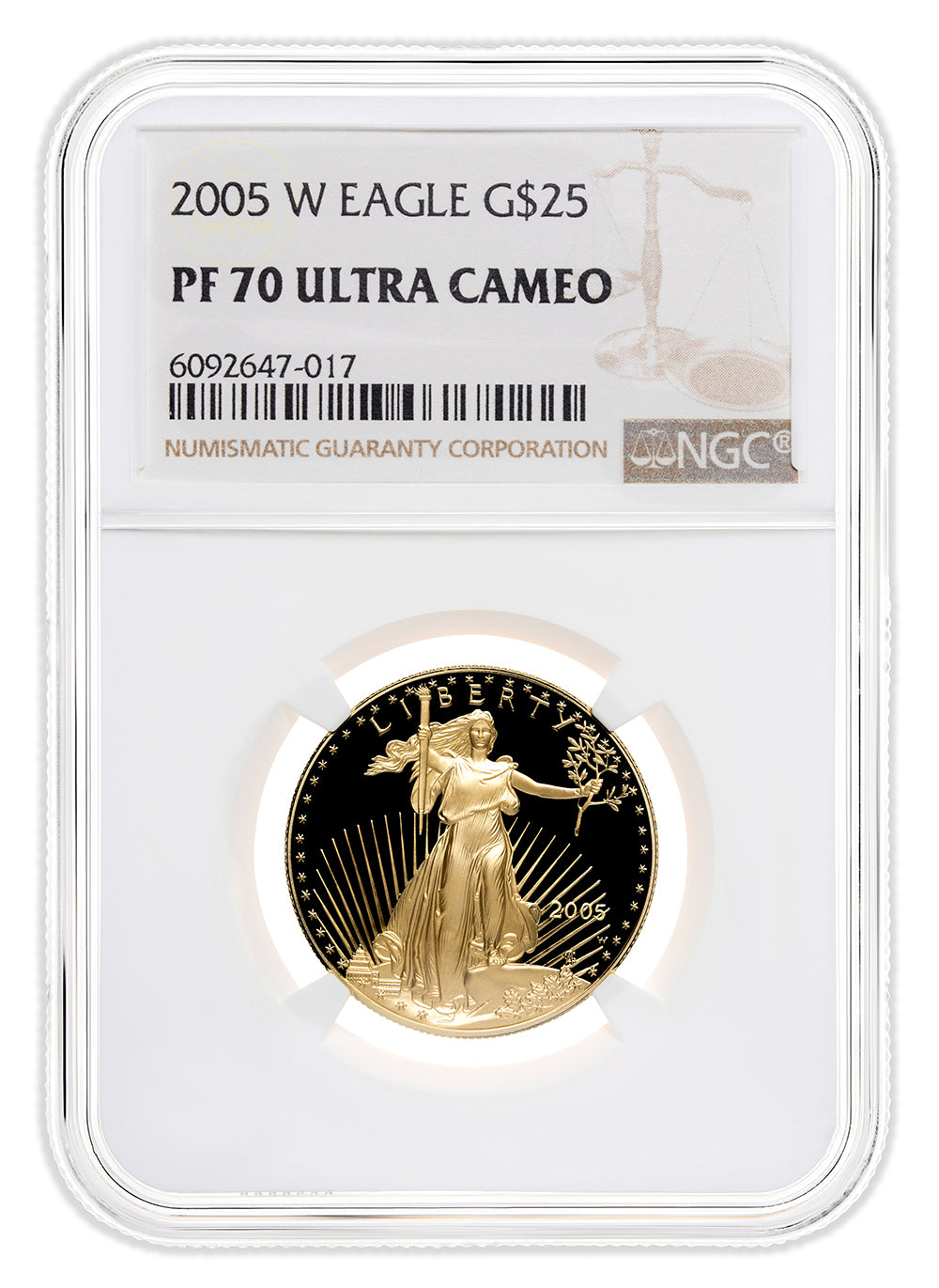 2005-W 1/2 oz Proof Gold Eagle $25 NGC PF70